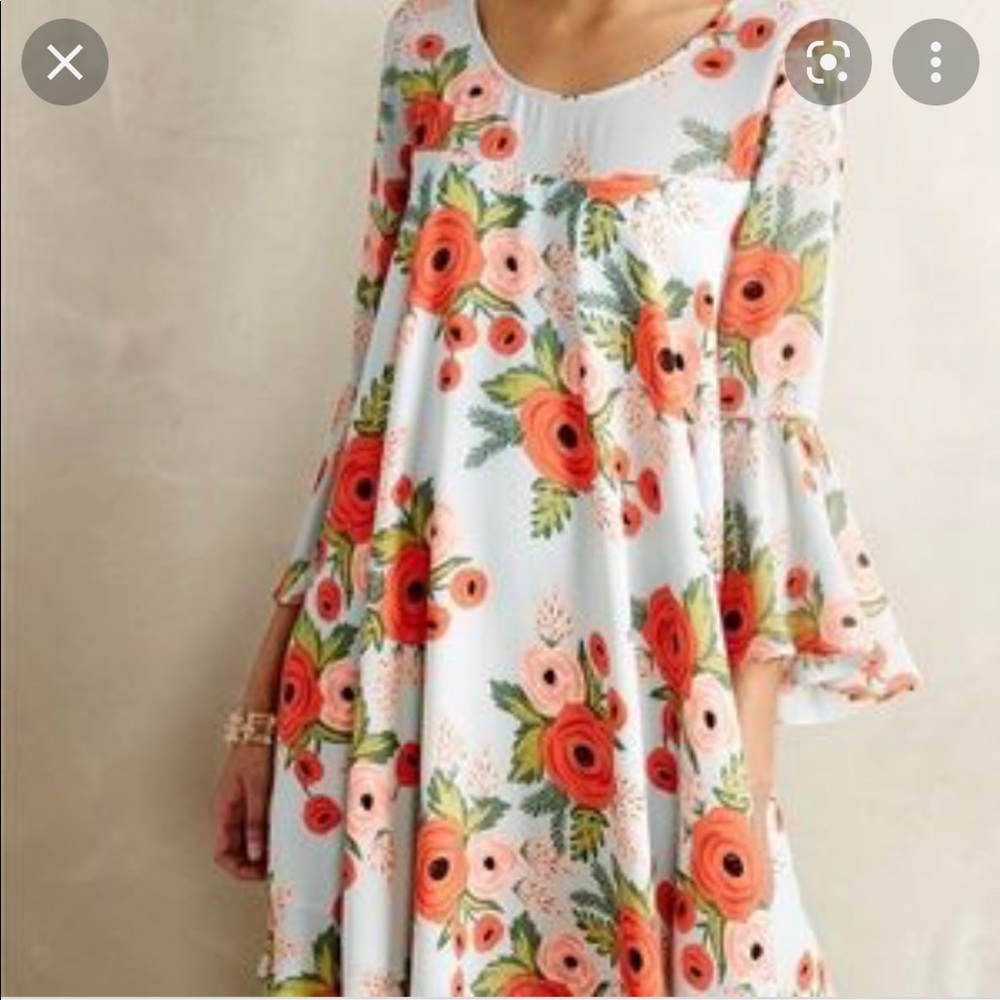 Anthropologie Fluttered Blooms Swing Dress